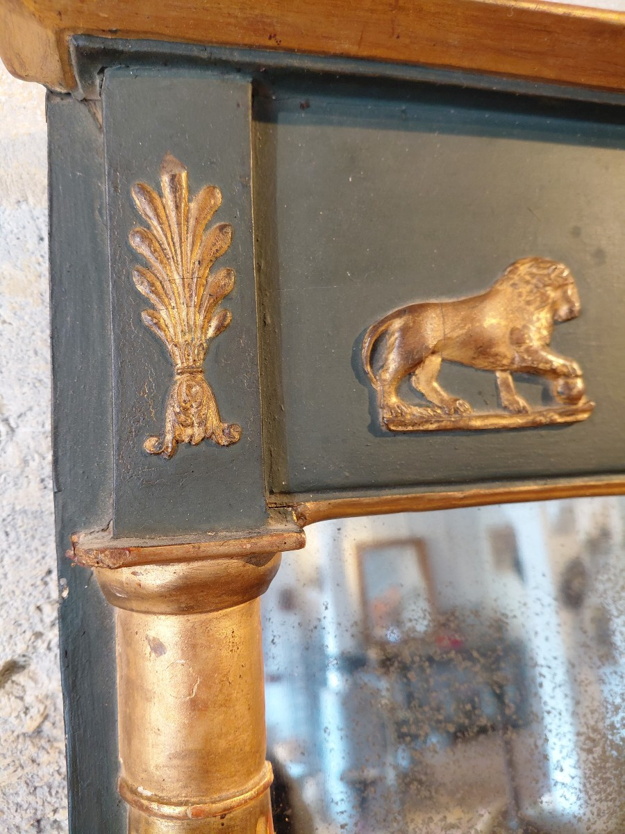 Trumeau en bois peint et doré debut 19e-photo-1