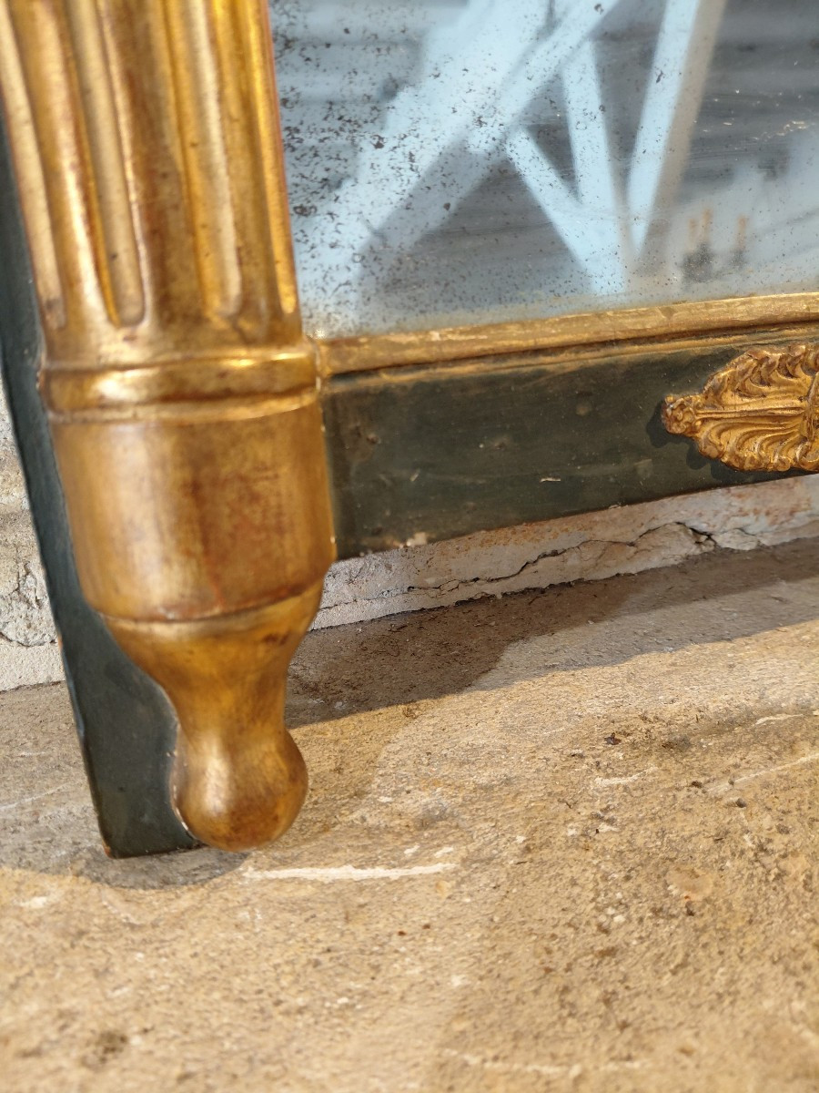 Trumeau en bois peint et doré debut 19e-photo-4