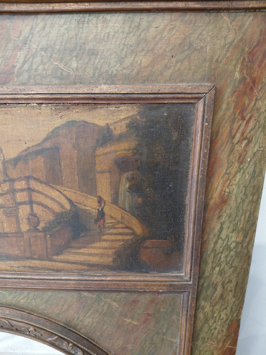 Late 19th Century Regency Style Trumeau Painted To Imitate Marble-photo-2