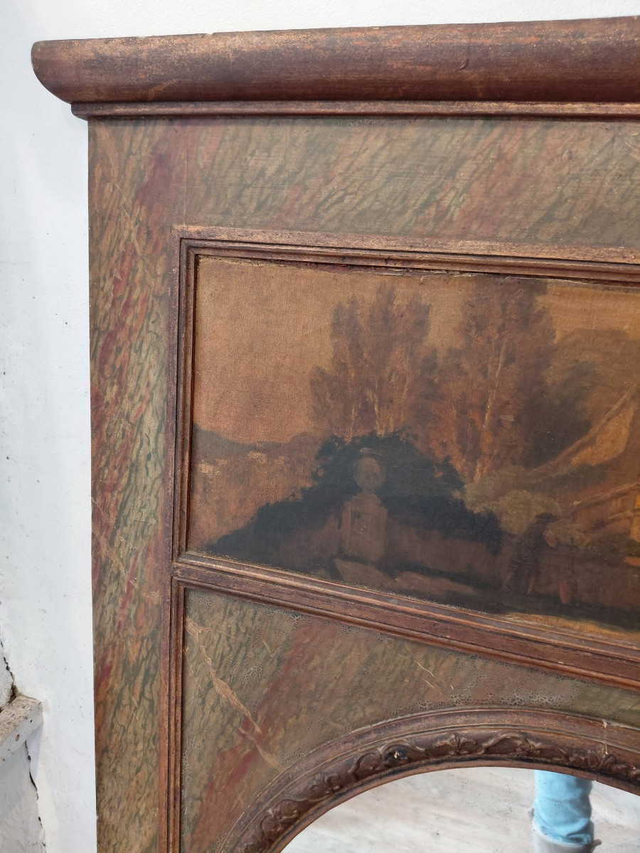 Late 19th Century Regency Style Trumeau Painted To Imitate Marble-photo-4