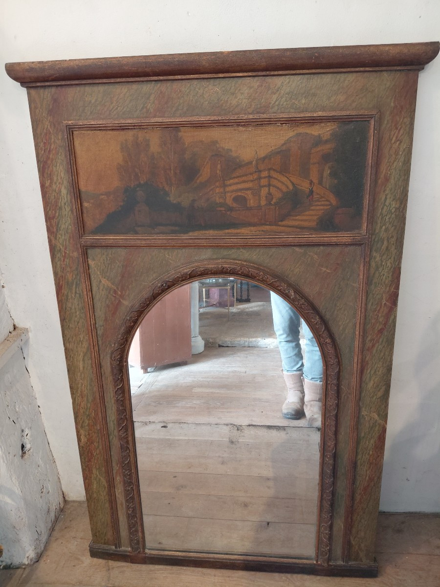 Late 19th Century Regency Style Trumeau Painted To Imitate Marble-photo-6