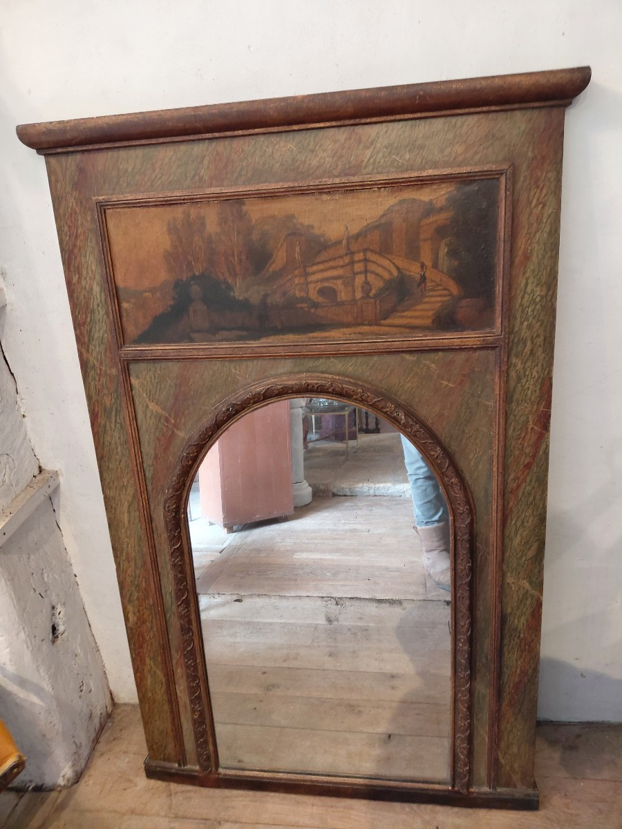 Late 19th Century Regency Style Trumeau Painted To Imitate Marble