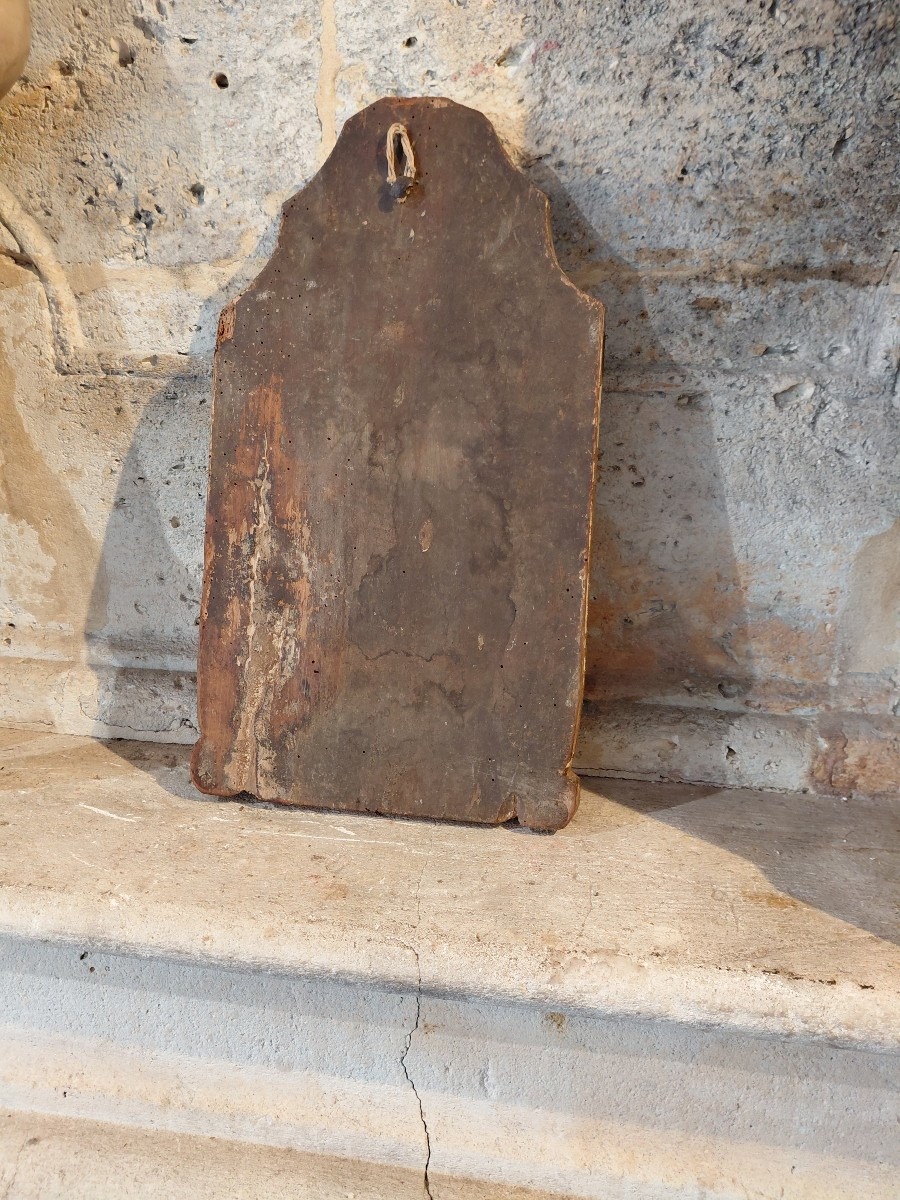 Petit miroir en bois doré debut 18e-photo-6