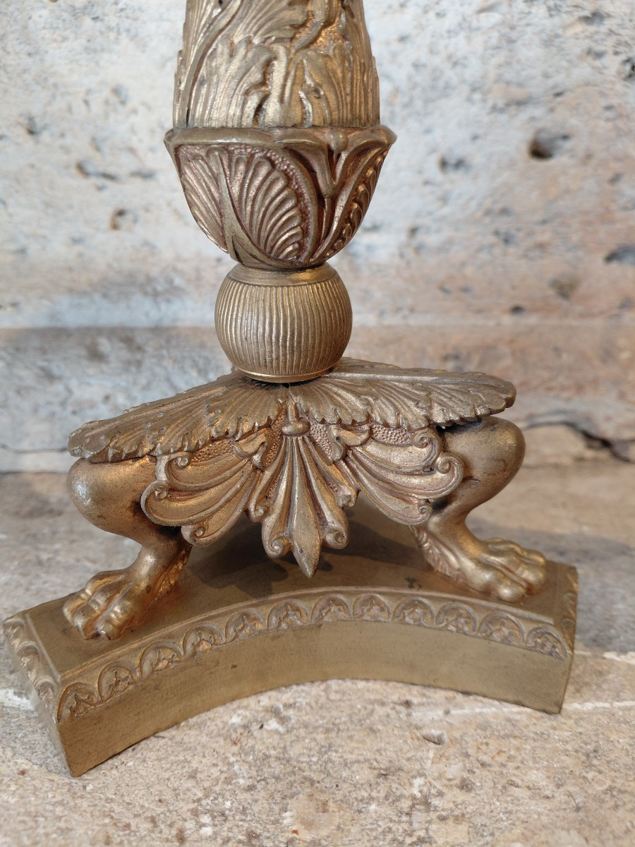 Pair Of 19th Century Bronze Restoration Candlesticks-photo-2