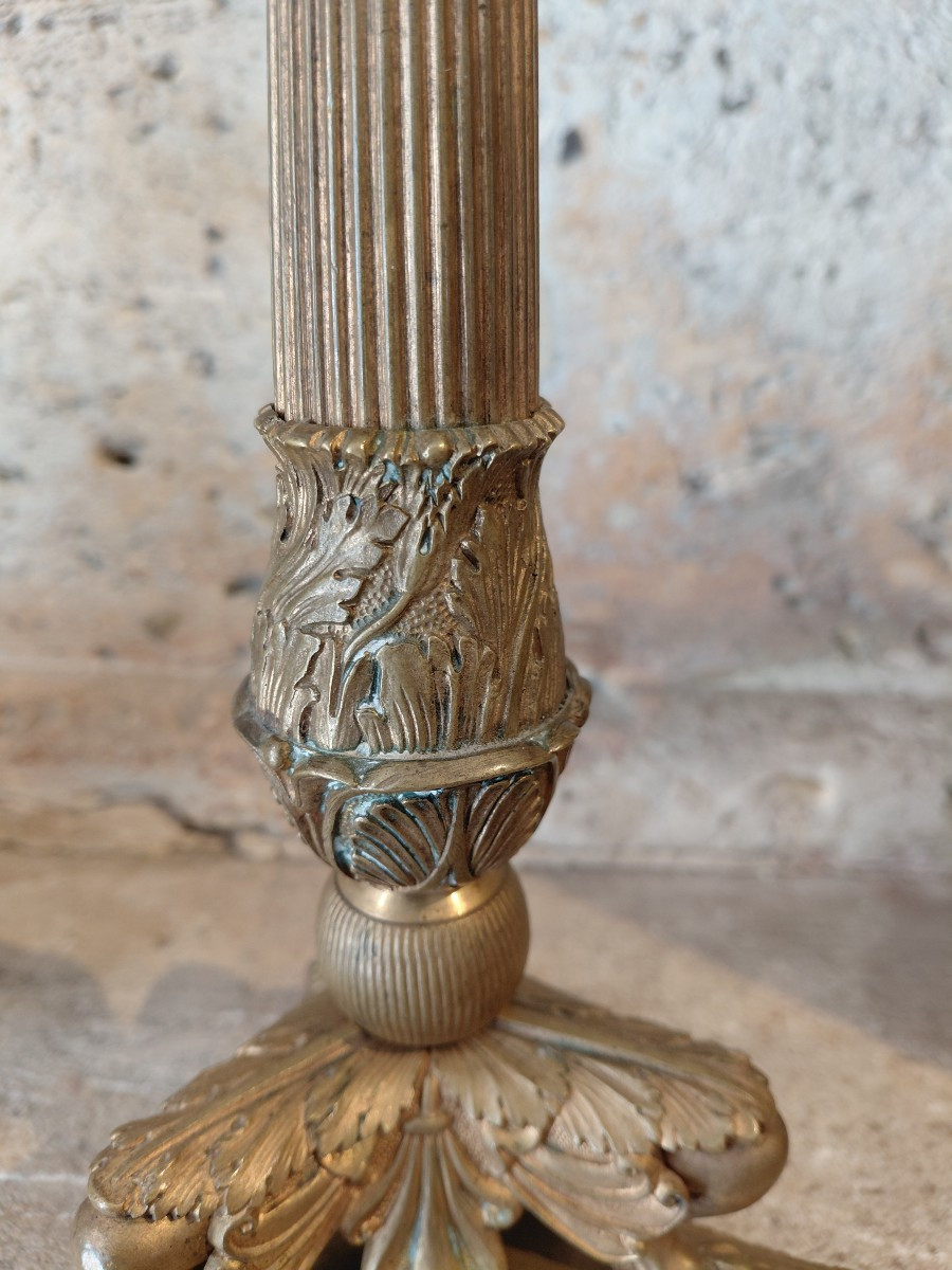 Pair Of 19th Century Bronze Restoration Candlesticks-photo-4