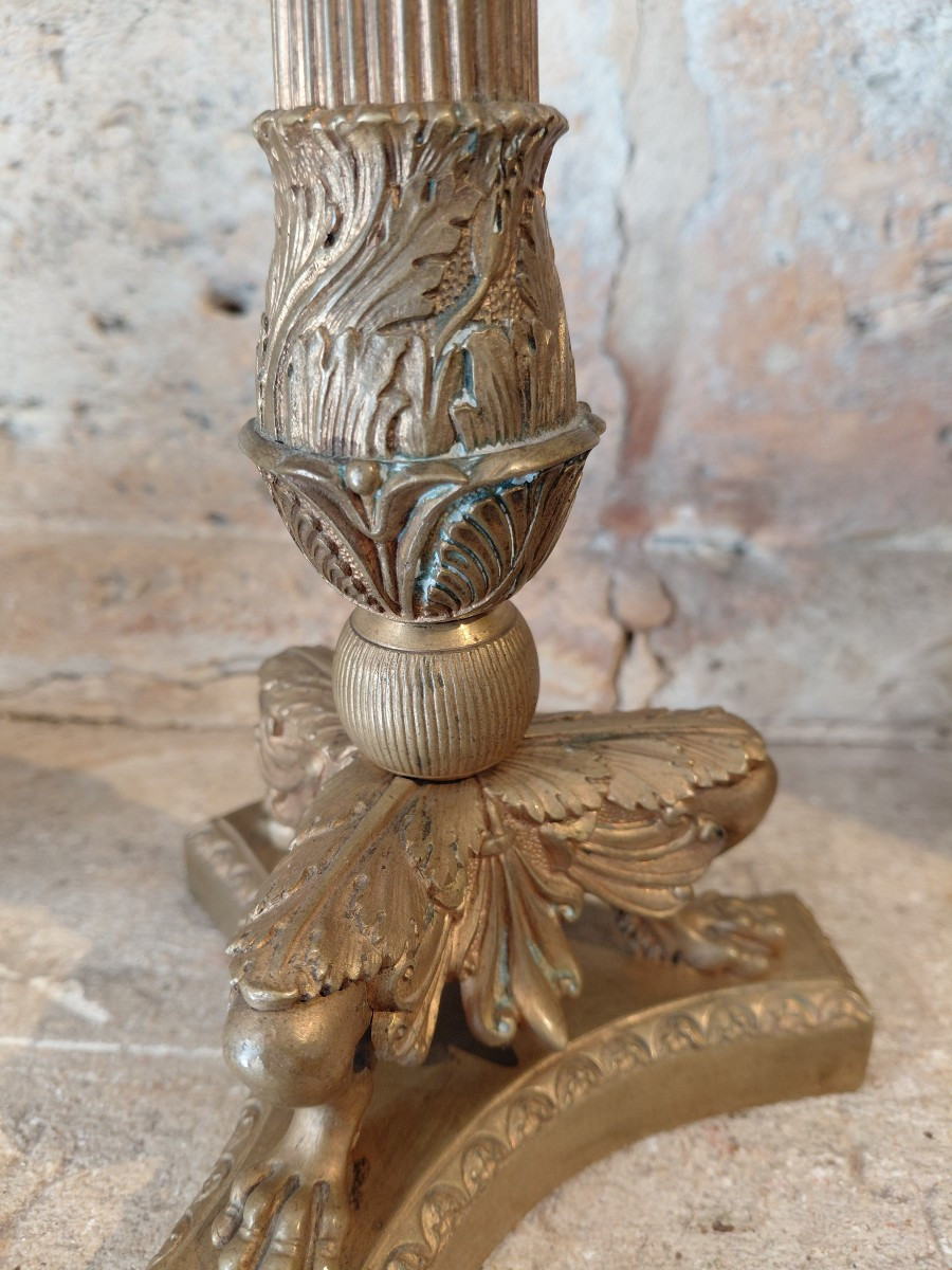 Pair Of 19th Century Bronze Restoration Candlesticks-photo-5