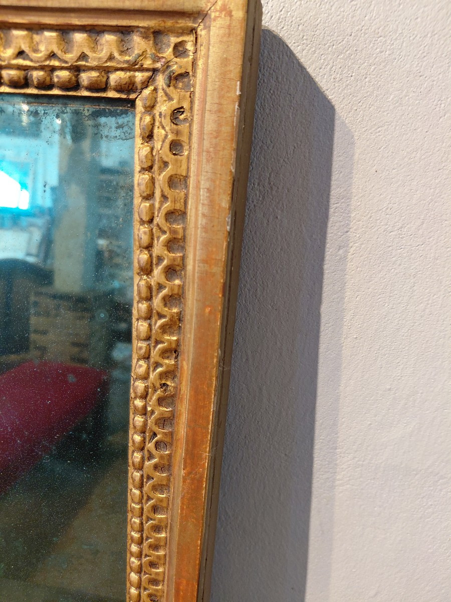 Miroir de boiserie en bois doré fin 18e debut 19e-photo-2