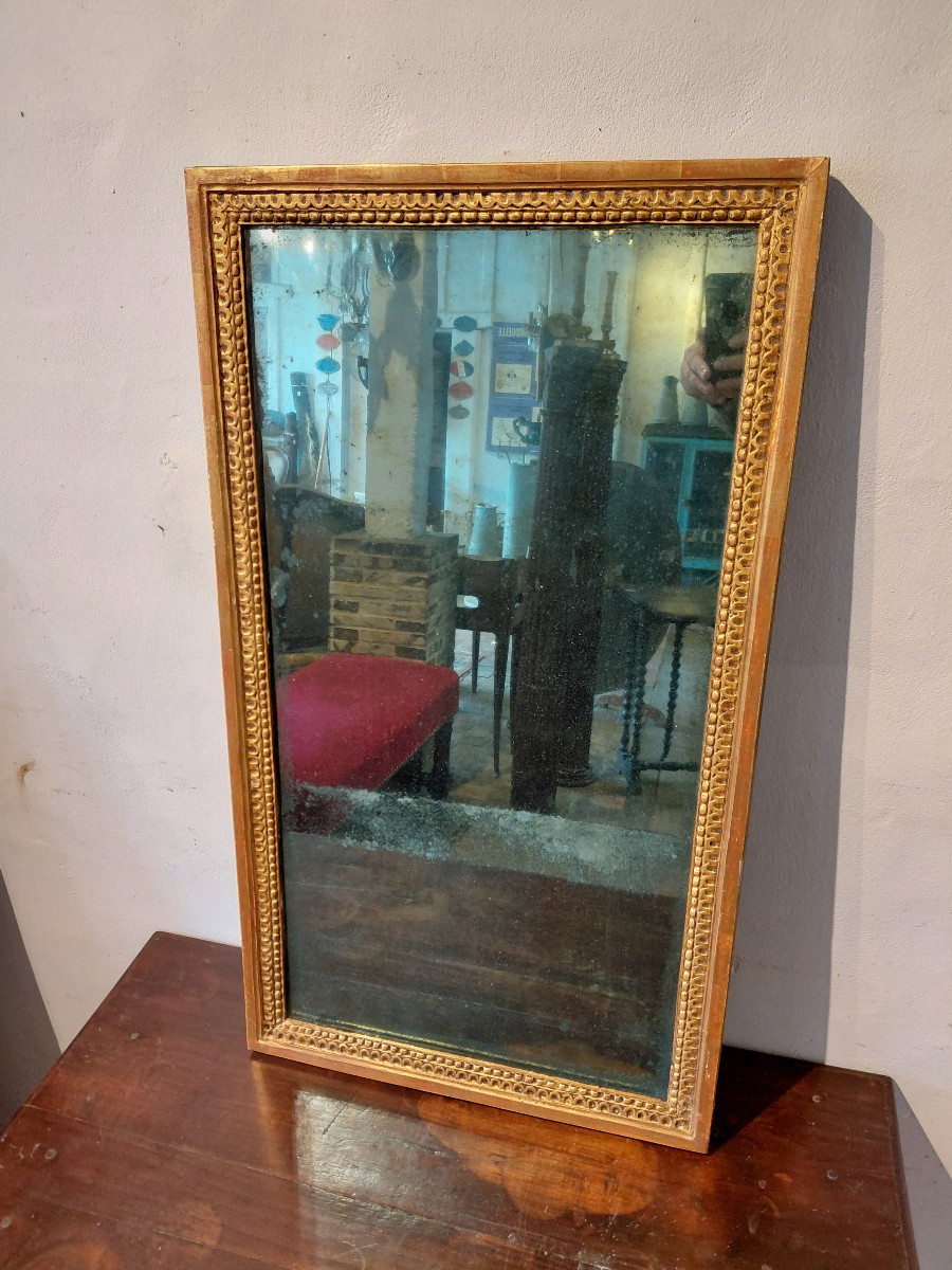 Miroir de boiserie en bois doré fin 18e debut 19e-photo-1