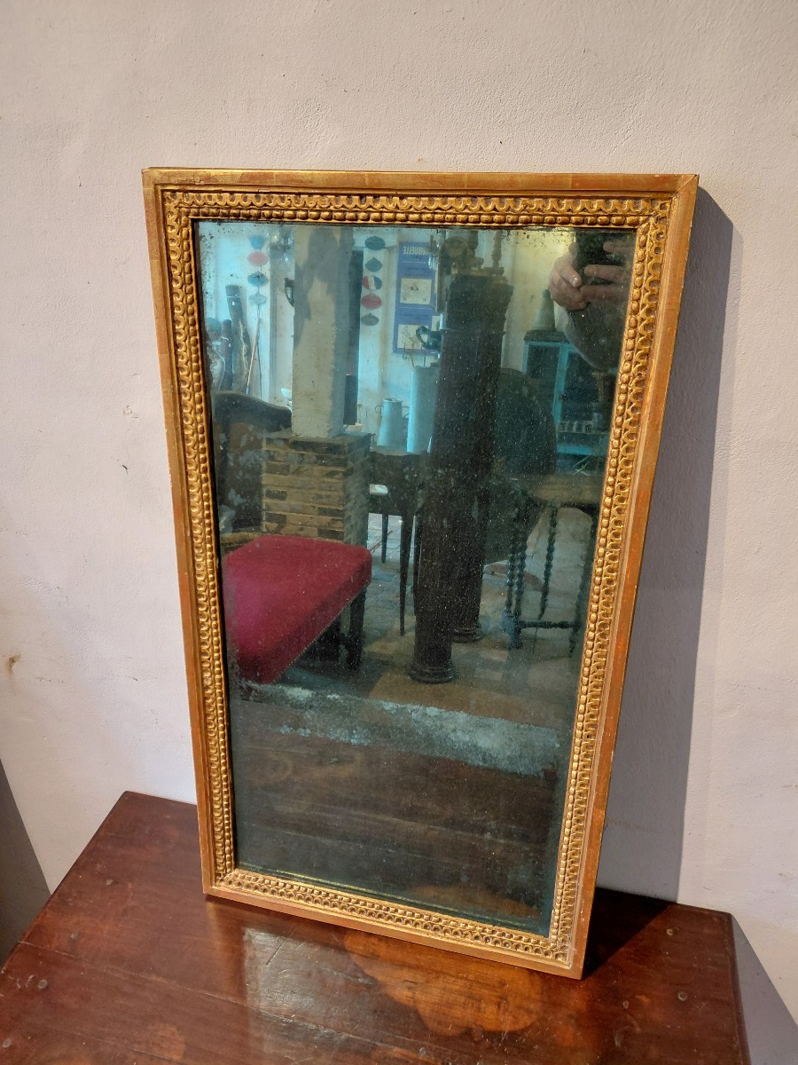 Miroir de boiserie en bois doré fin 18e debut 19e-photo-4