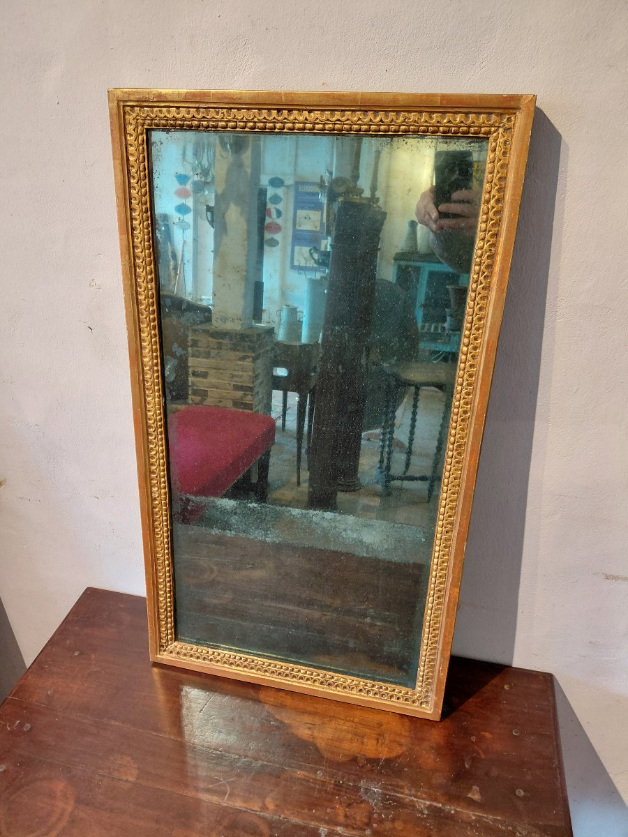 Miroir de boiserie en bois doré fin 18e debut 19e-photo-5