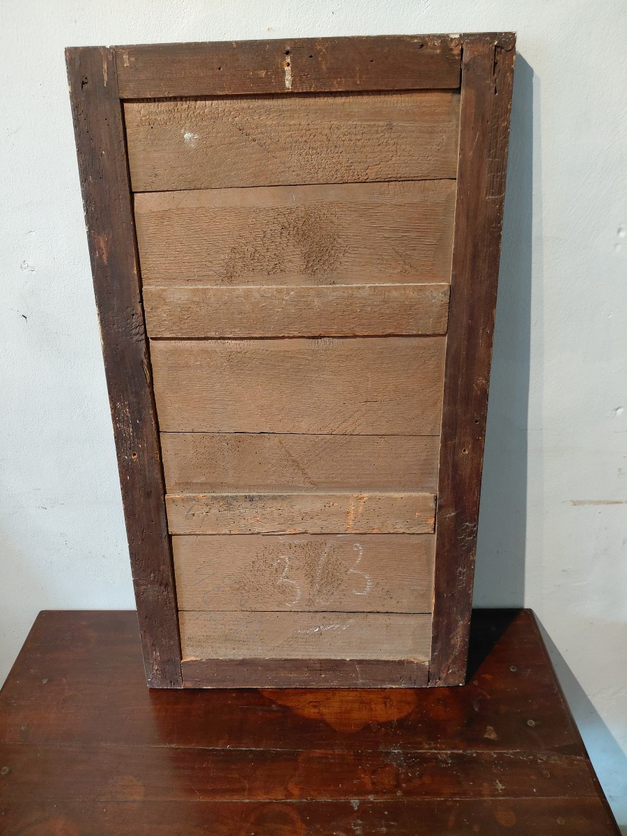 Miroir de boiserie en bois doré fin 18e debut 19e-photo-6