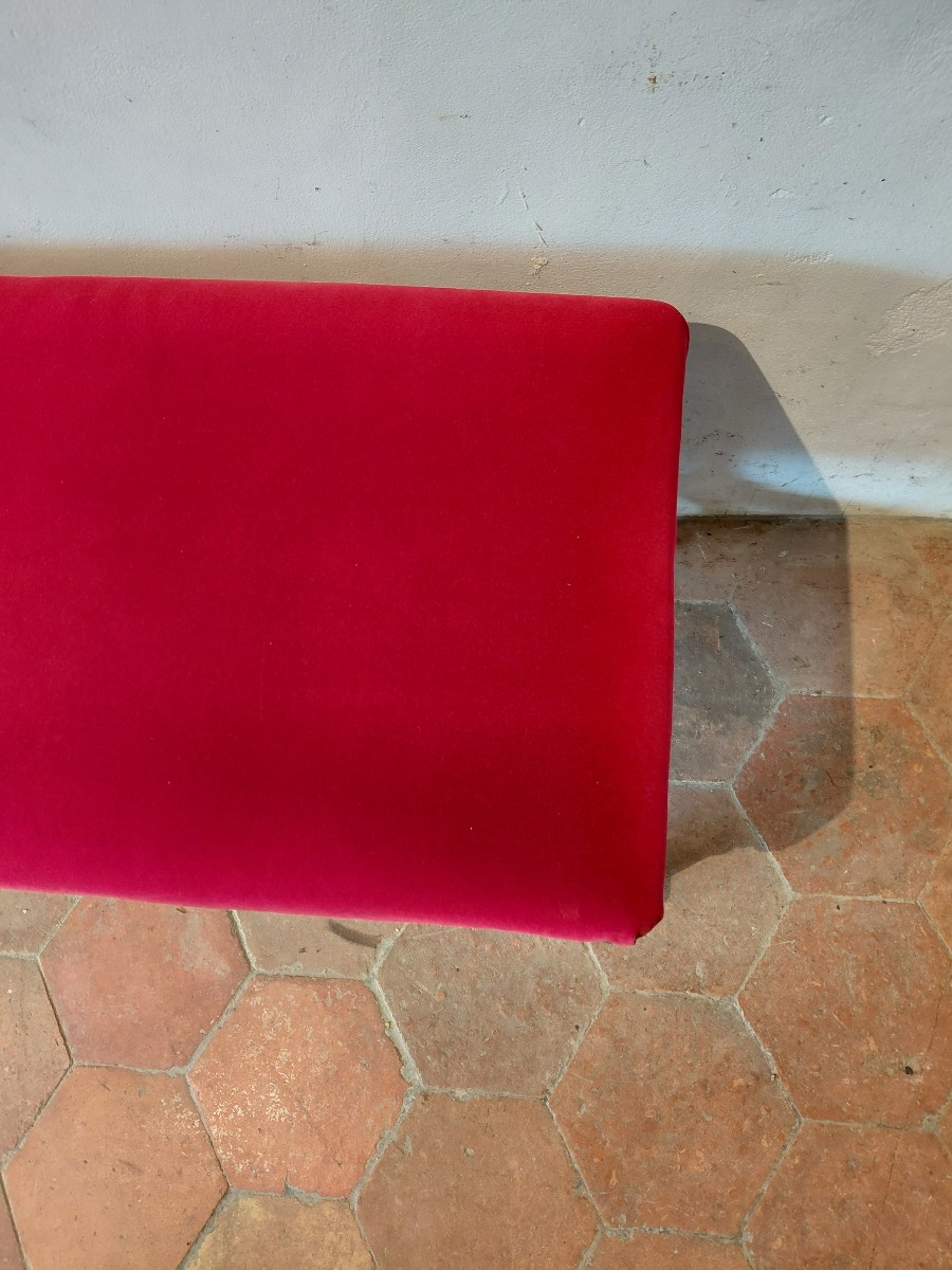 Banquette en bois peint noir 19e-photo-2