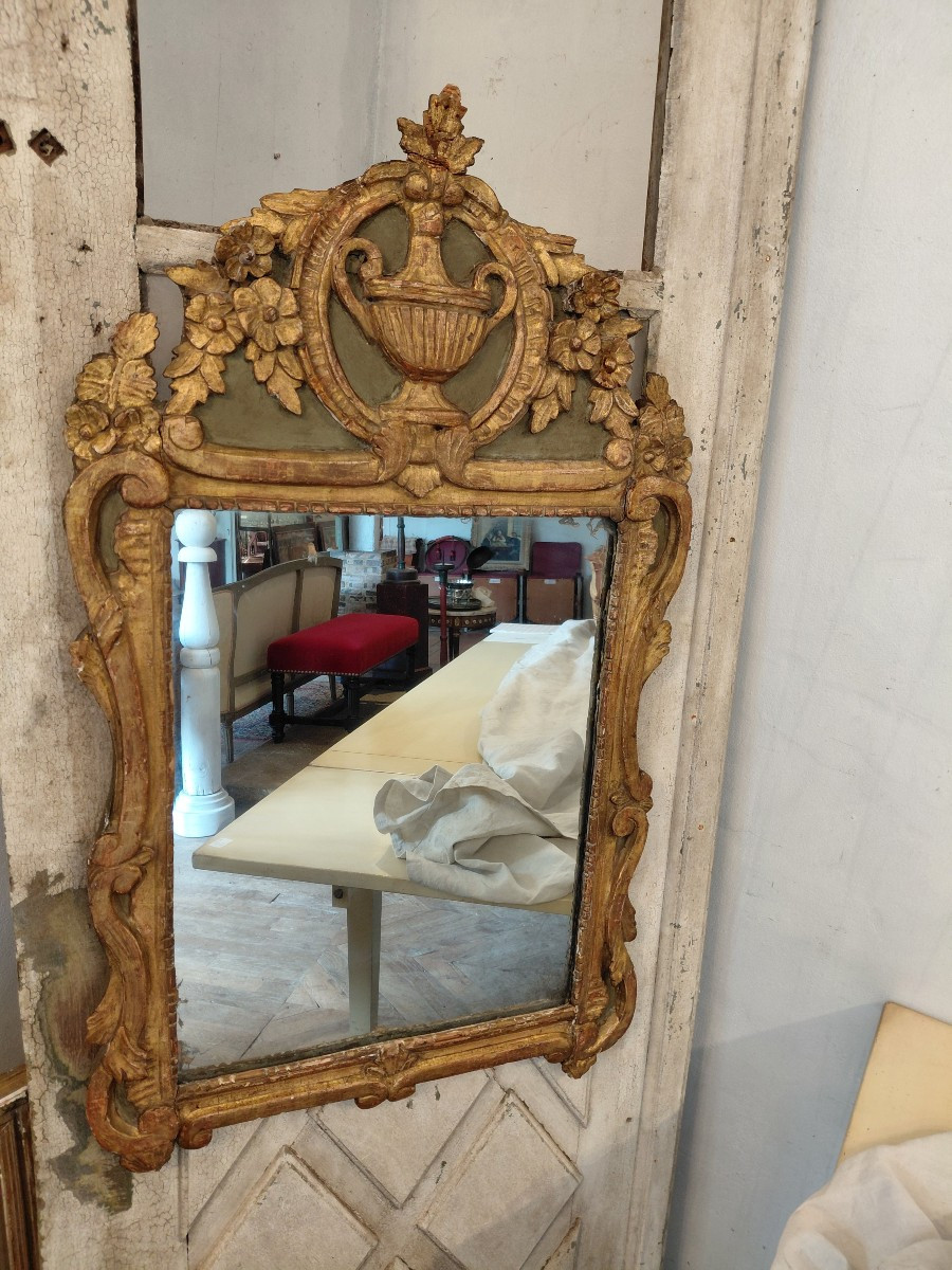 Miroir en bois doré et peint d epoque LXVI-photo-3
