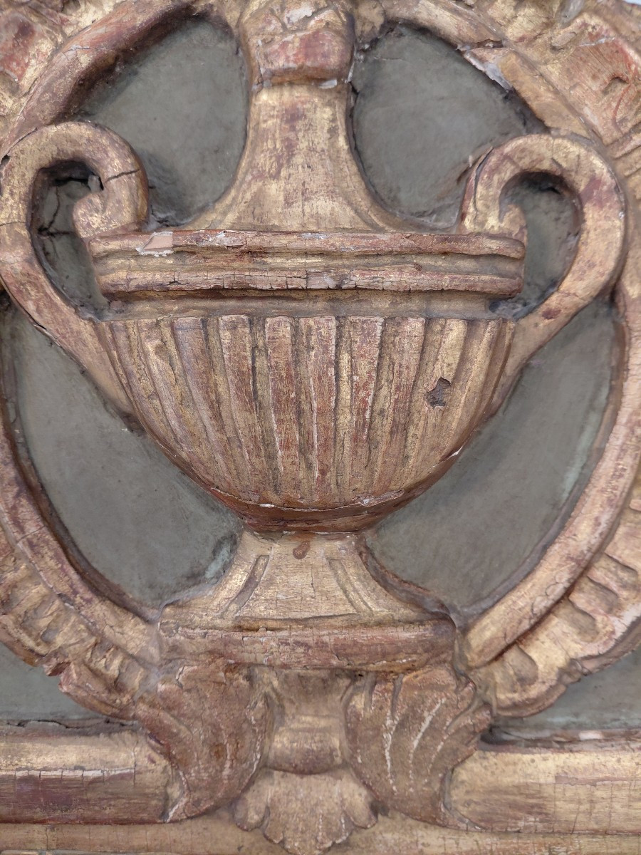 Miroir en bois doré et peint d epoque LXVI-photo-4