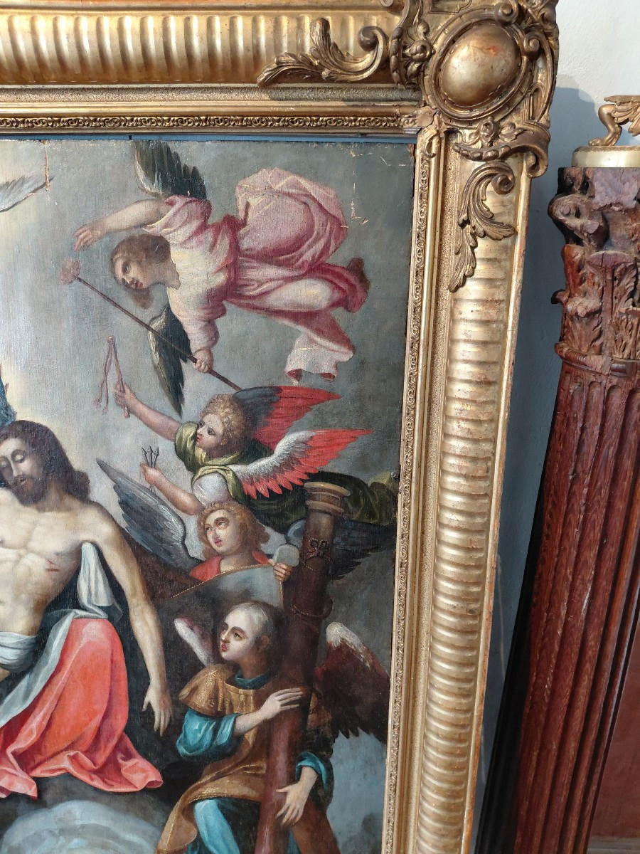 Ecole espagnole fin 16e peinture sur panneau cadre 19e-photo-3