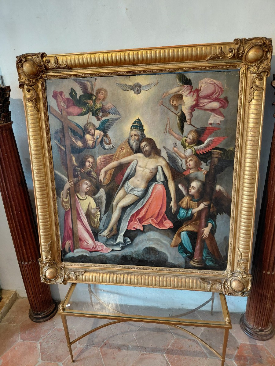 Ecole espagnole fin 16e peinture sur panneau cadre 19e-photo-4