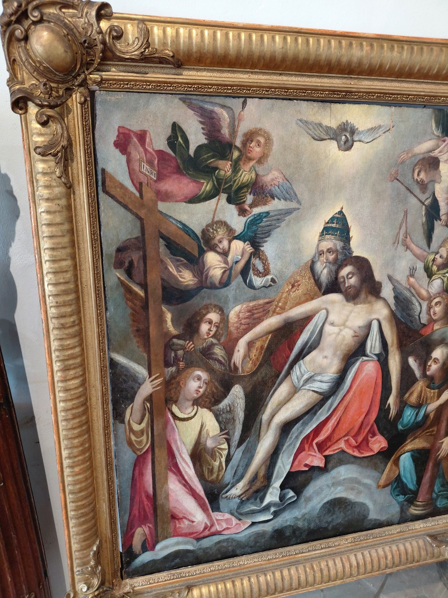 Ecole espagnole fin 16e peinture sur panneau cadre 19e-photo-5