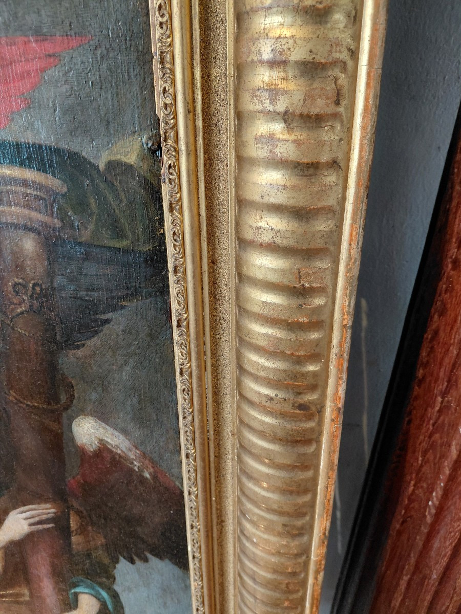 Ecole espagnole fin 16e peinture sur panneau cadre 19e-photo-7
