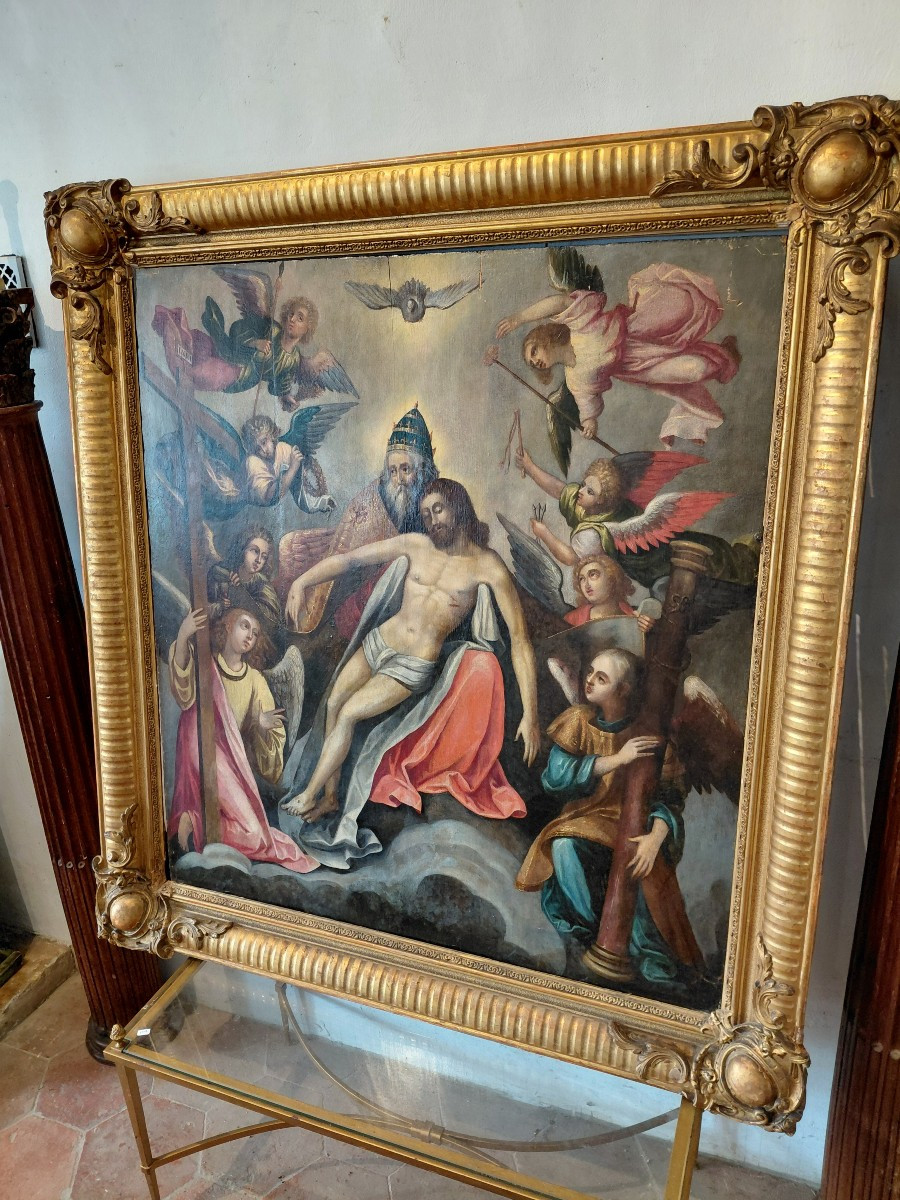 Ecole espagnole fin 16e peinture sur panneau cadre 19e-photo-8