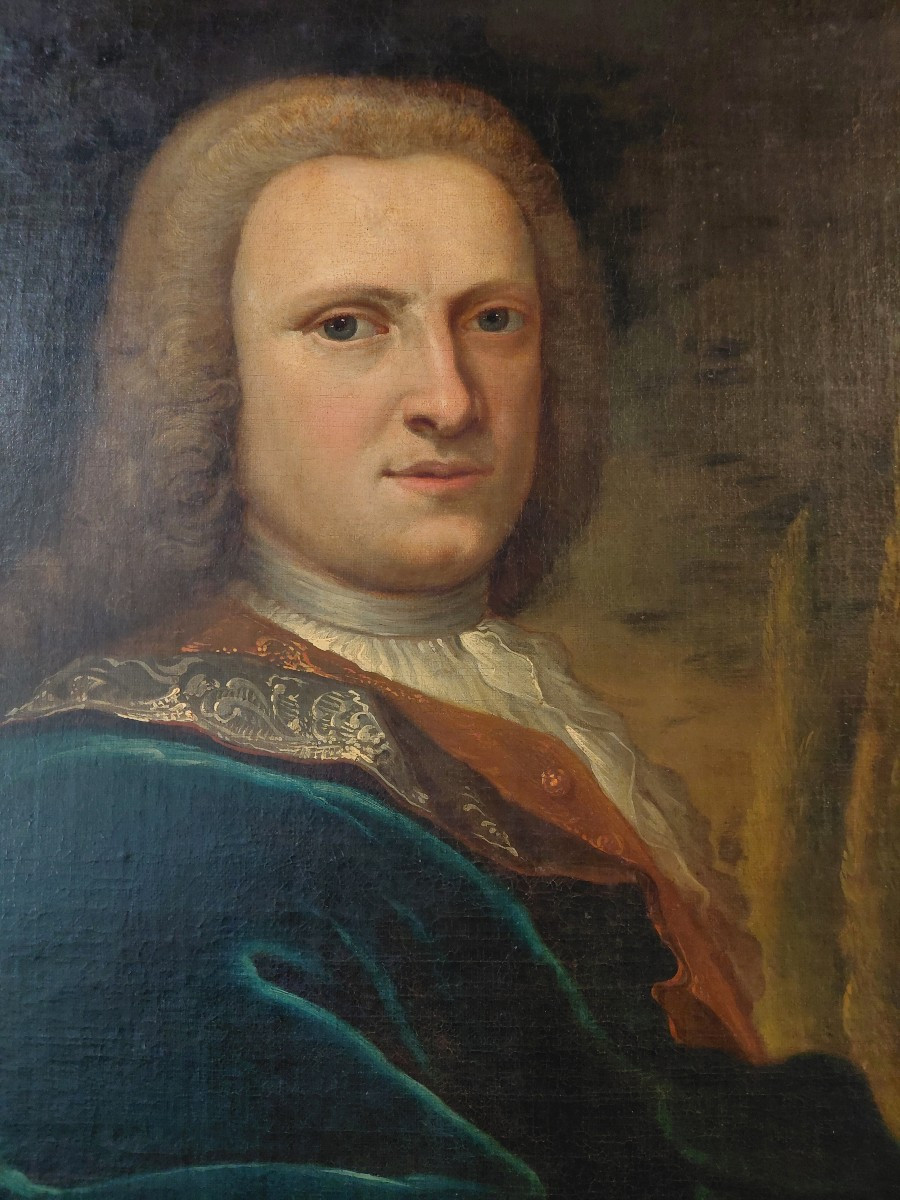 Huile sur toile milieu 18e portrait de nicolas joseph couteaux-photo-2