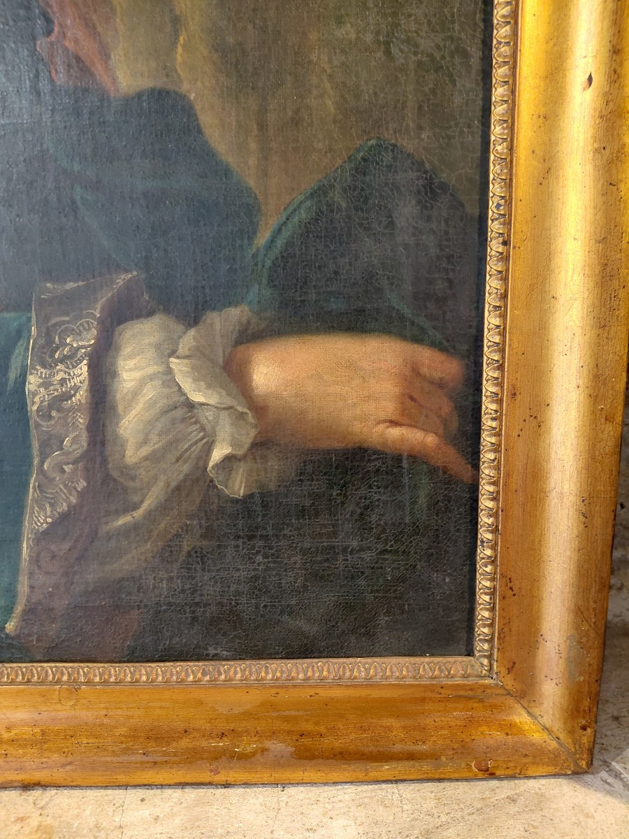 Huile sur toile milieu 18e portrait de nicolas joseph couteaux-photo-3