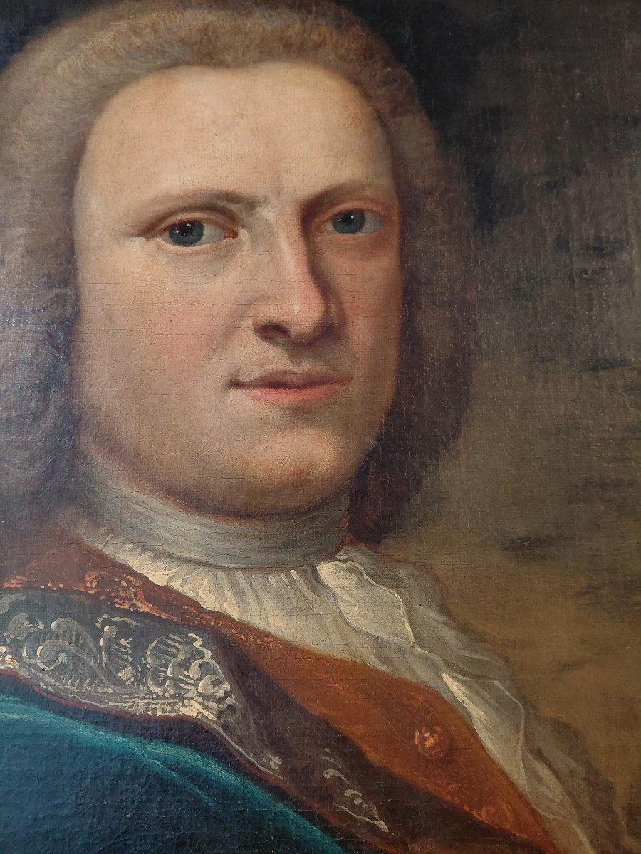 Huile sur toile milieu 18e portrait de nicolas joseph couteaux-photo-4