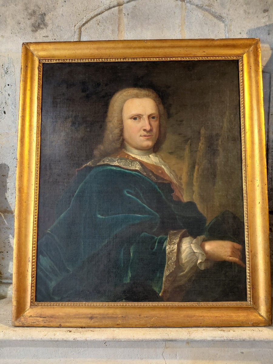 Huile sur toile milieu 18e portrait de nicolas joseph couteaux-photo-1