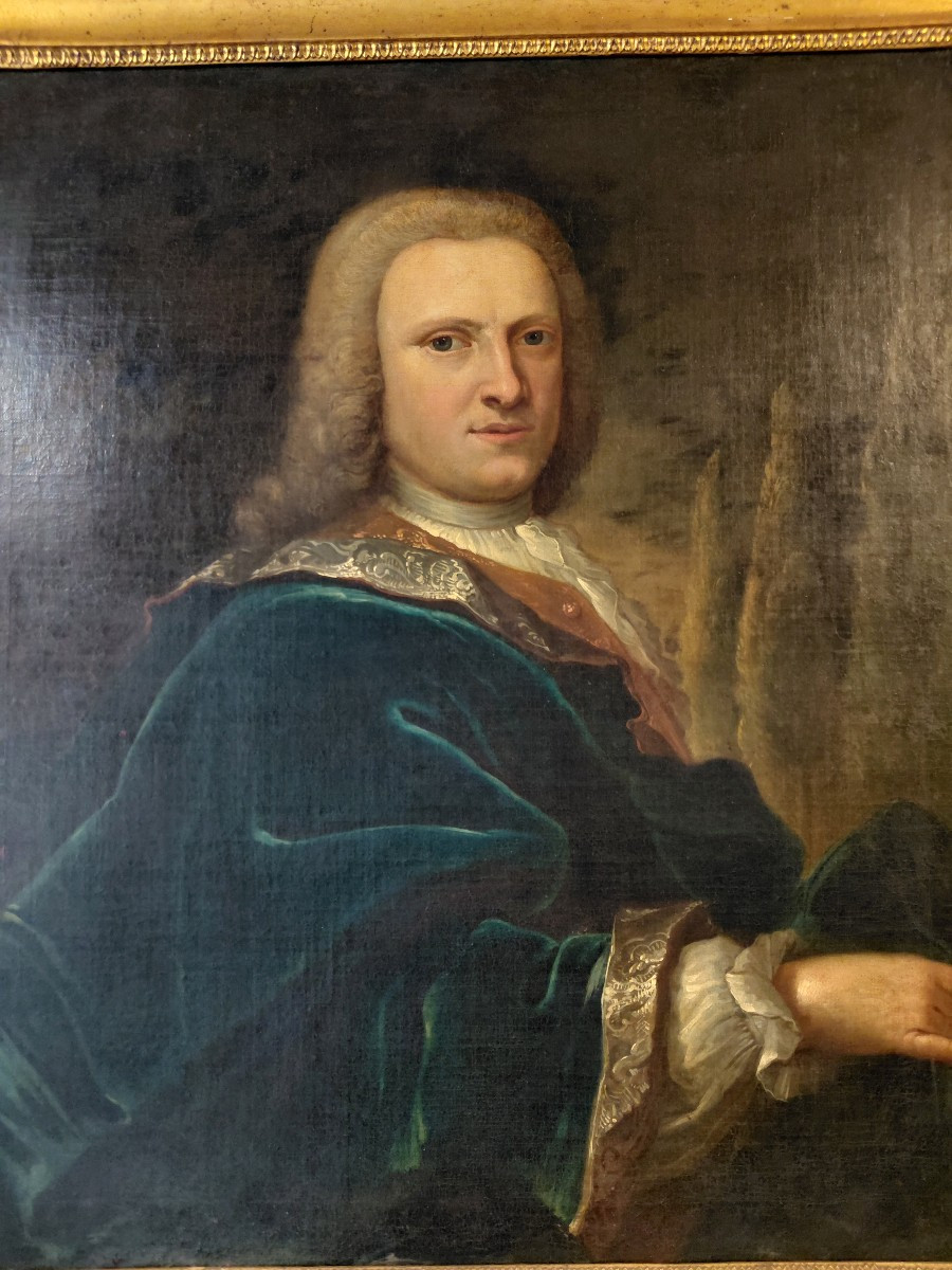 Huile sur toile milieu 18e portrait de nicolas joseph couteaux-photo-3