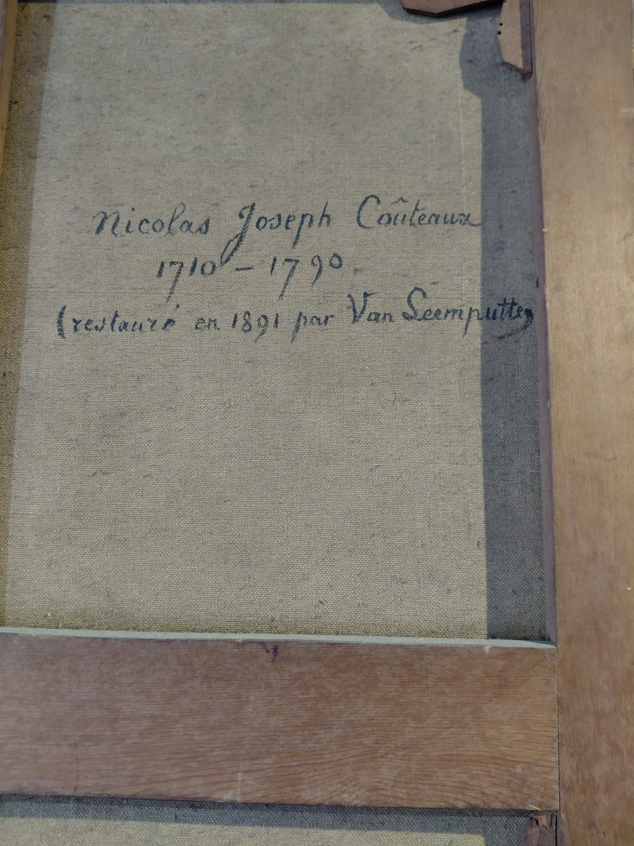 Huile sur toile milieu 18e portrait de nicolas joseph couteaux-photo-5