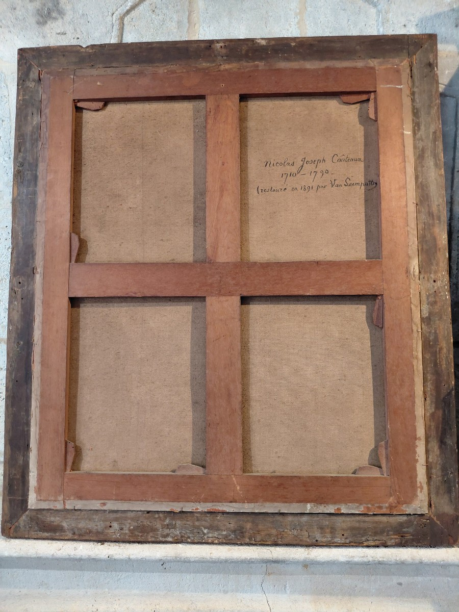 Huile sur toile milieu 18e portrait de nicolas joseph couteaux-photo-6