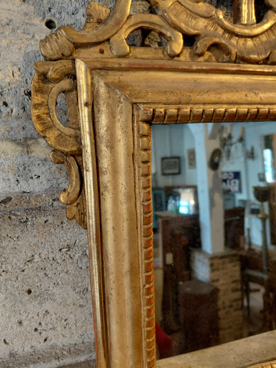18th Century Regency Mirror In Gilded Wood-photo-3