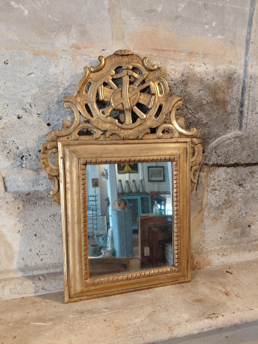 18th Century Regency Mirror In Gilded Wood-photo-4