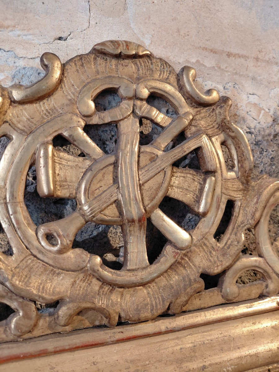 18th Century Regency Mirror In Gilded Wood-photo-7