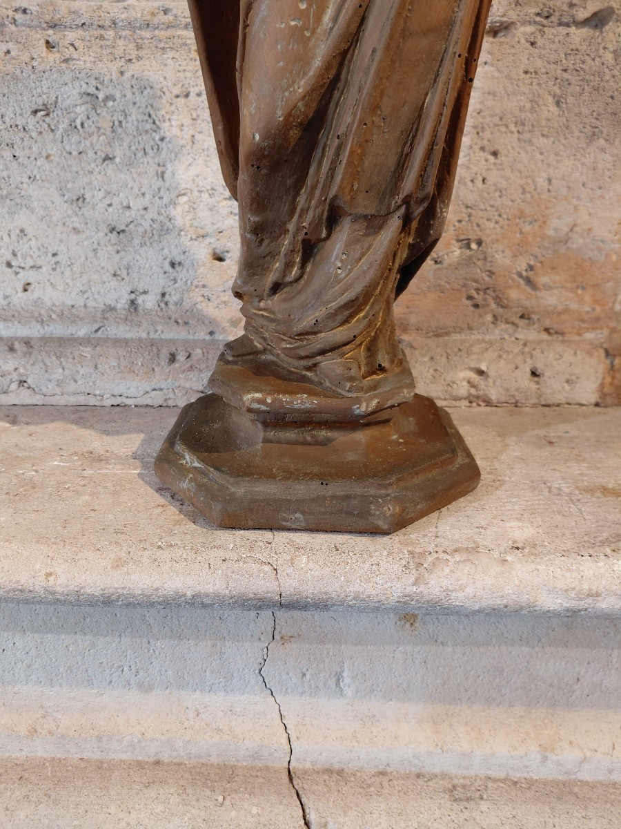 Vierge à l enfant en bois anciennement doré fin 18e debut 19e-photo-4