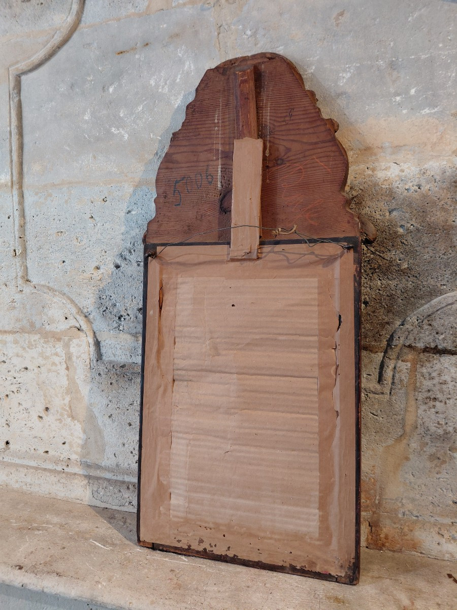 Venetian Wood-paneled Overmantel Mirror, Late 18th/early 19th Century, In Fir And Gilded Wood-photo-6