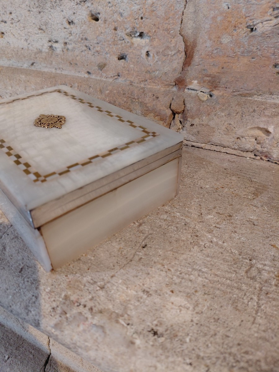 Agate Box With Silver Mount, English Work, Circa 1930-photo-4