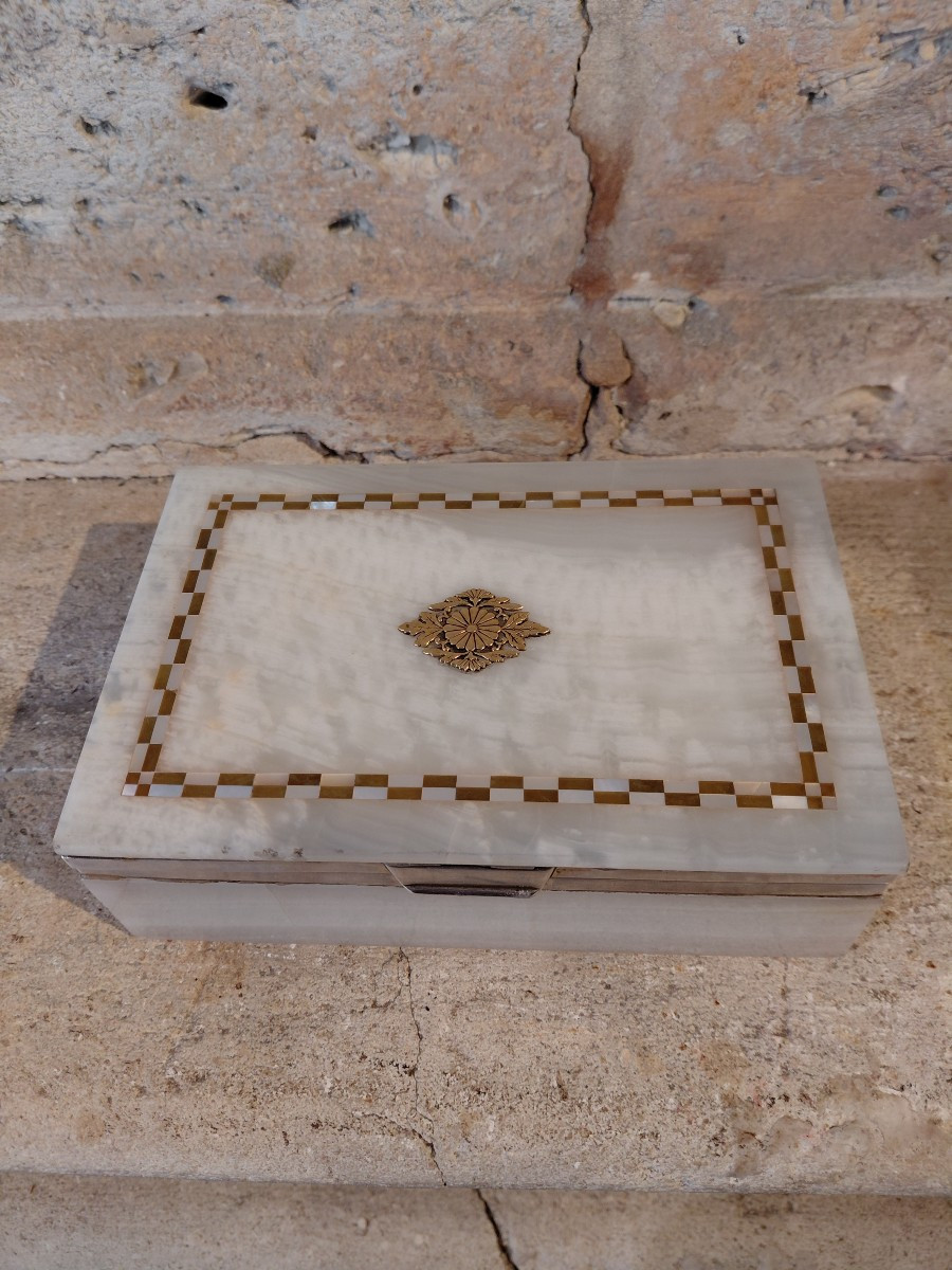 Agate Box With Silver Mount, English Work, Circa 1930-photo-5