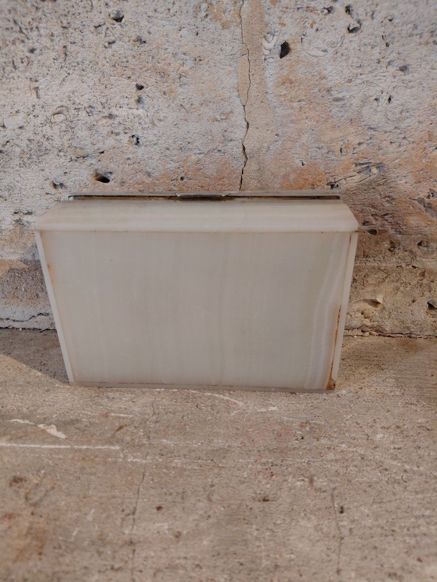 Agate Box With Silver Mount, English Work, Circa 1930-photo-7