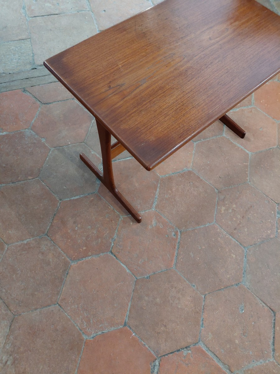 Scandinavian Wooden Side Table, Circa 1960-photo-3