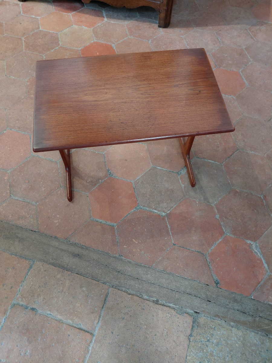 Scandinavian Wooden Side Table, Circa 1960-photo-4