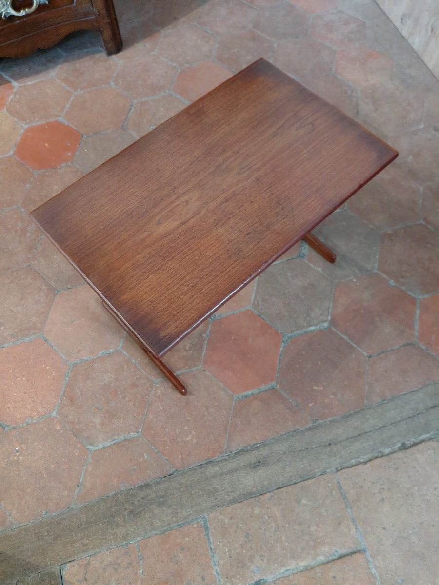 Scandinavian Wooden Side Table, Circa 1960-photo-5