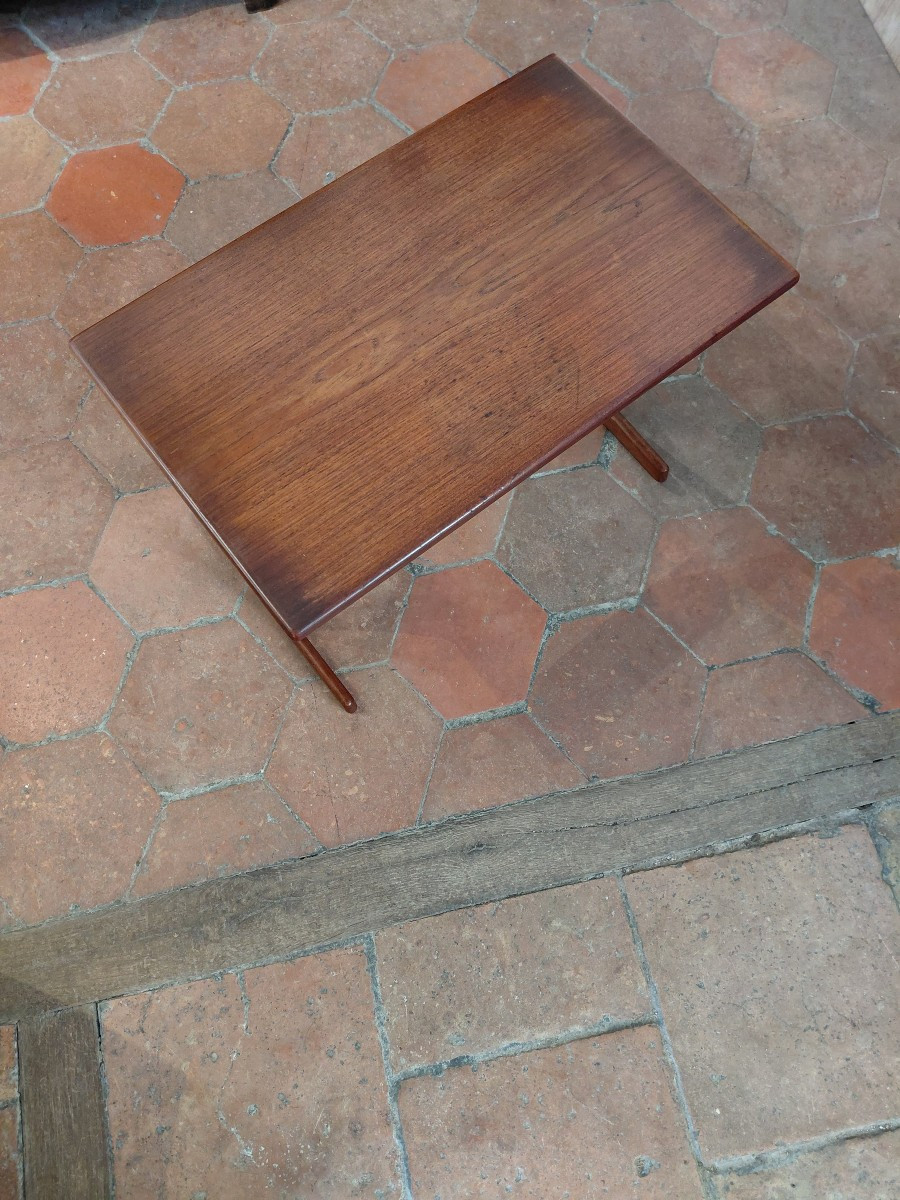 Scandinavian Wooden Side Table, Circa 1960-photo-8