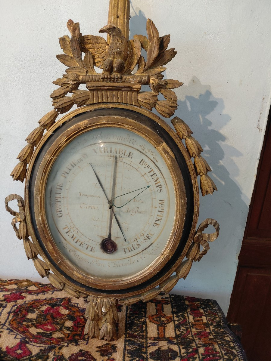 Barometer In Gilded Wood Late 18th Early 19th Century-photo-1