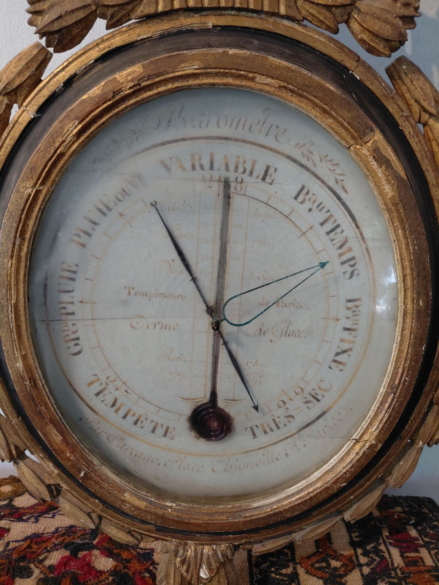 Barometer In Gilded Wood Late 18th Early 19th Century-photo-3