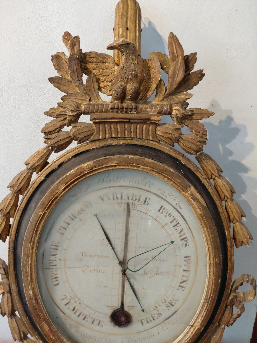 Barometer In Gilded Wood Late 18th Early 19th Century-photo-4