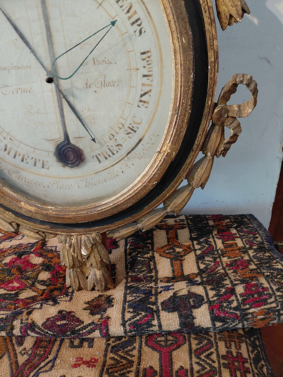 Barometer In Gilded Wood Late 18th Early 19th Century-photo-5