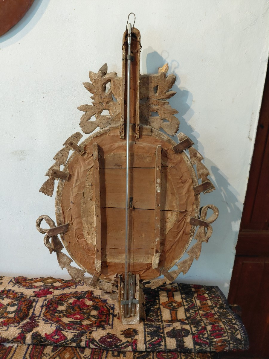 Barometer In Gilded Wood Late 18th Early 19th Century-photo-8