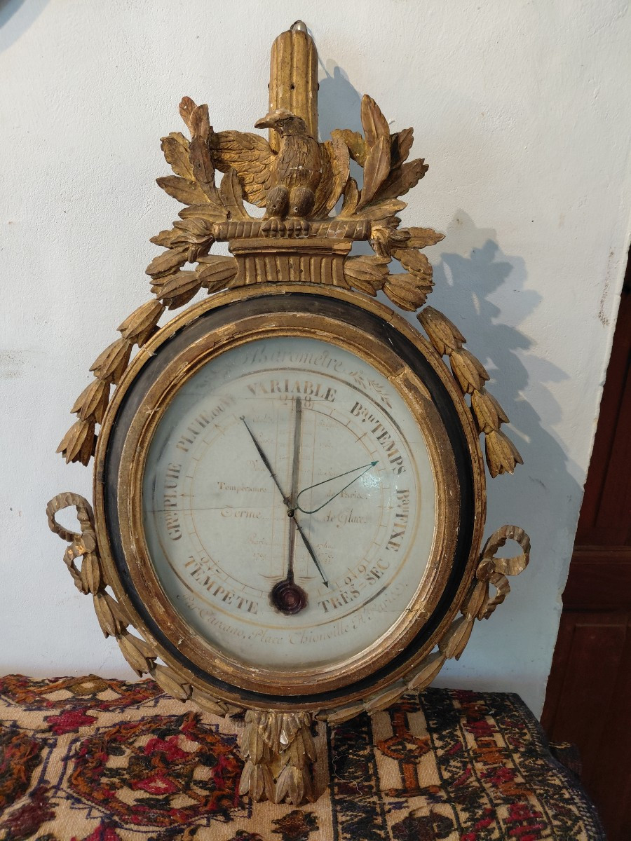 Barometer In Gilded Wood Late 18th Early 19th Century