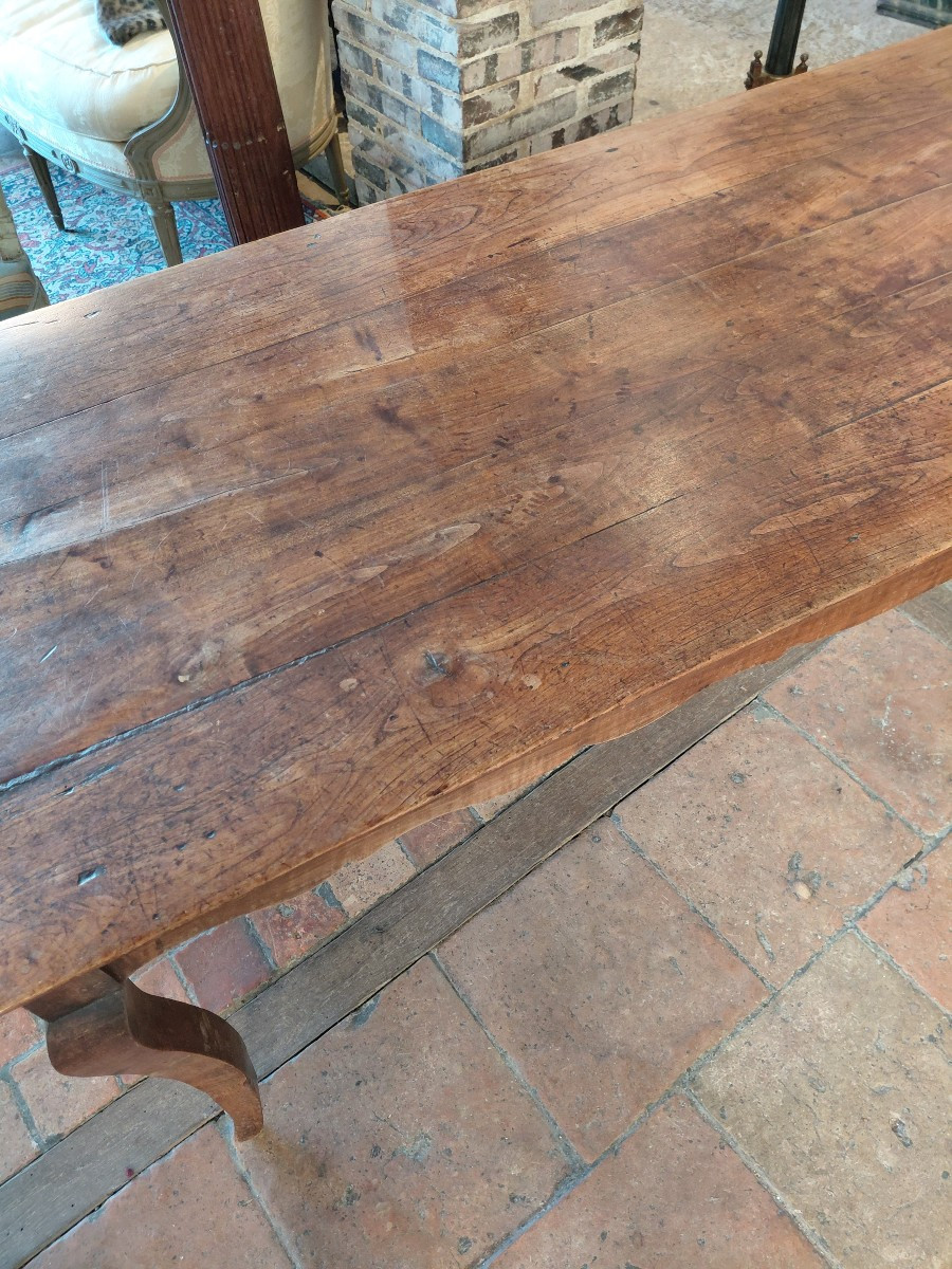 Table de ferme en bois naturel style Lxv 19e-photo-3