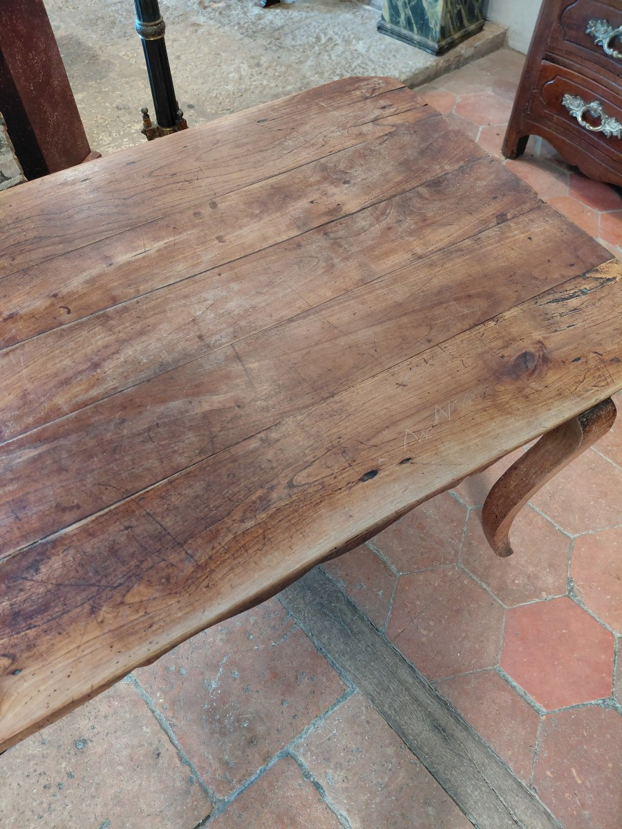 Table de ferme en bois naturel style Lxv 19e-photo-1